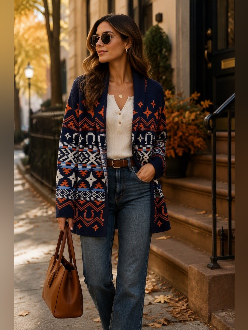 Lucky Brand Western Cardigan Shawl Sweater